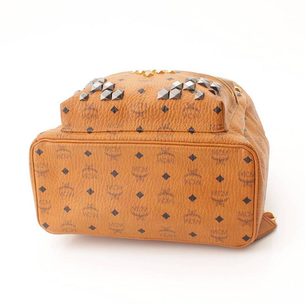 Mcm Studded Brown Logogram Backpack Rucksack - image 5